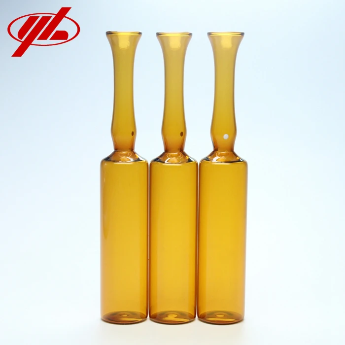 Type C Injectable Disposable Clear or Amber Neutral Borosilicate Glass Ampoule