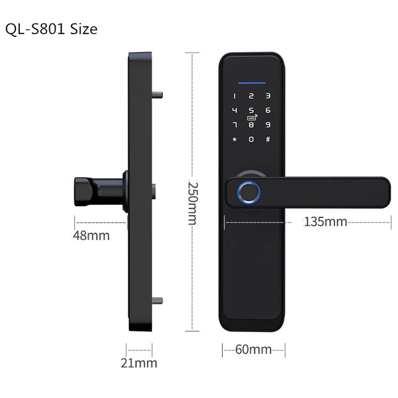 New Product 8 Customized Languages: English, Arabic, Russian, Portuguese, Thai, Spanish, Vietnamese, Indonesia Smart Wifi Lock