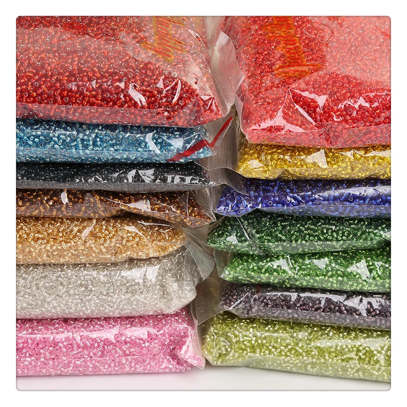 2mm 3mm 4mm silver-lined seed beads round silver core colorful glass seed beads for jewelry making findings