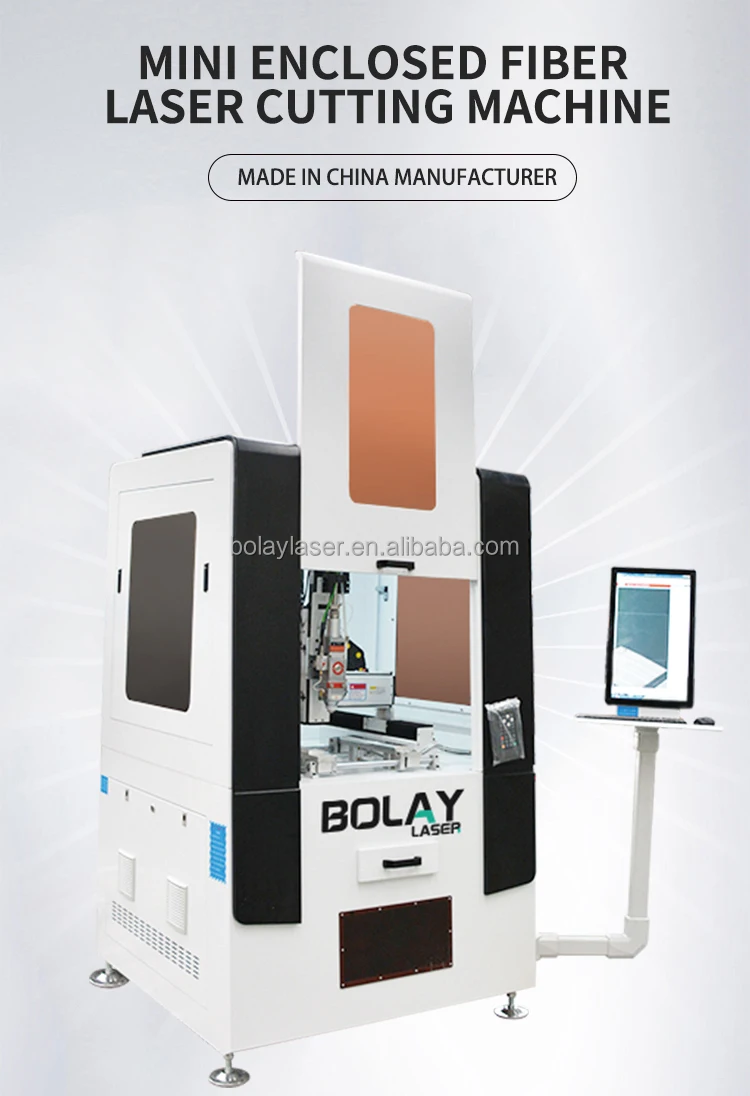 Small enclosed fiber laser cutting machine for metal plate 2KW 1500W 1000W 400*400MM 600*600MM