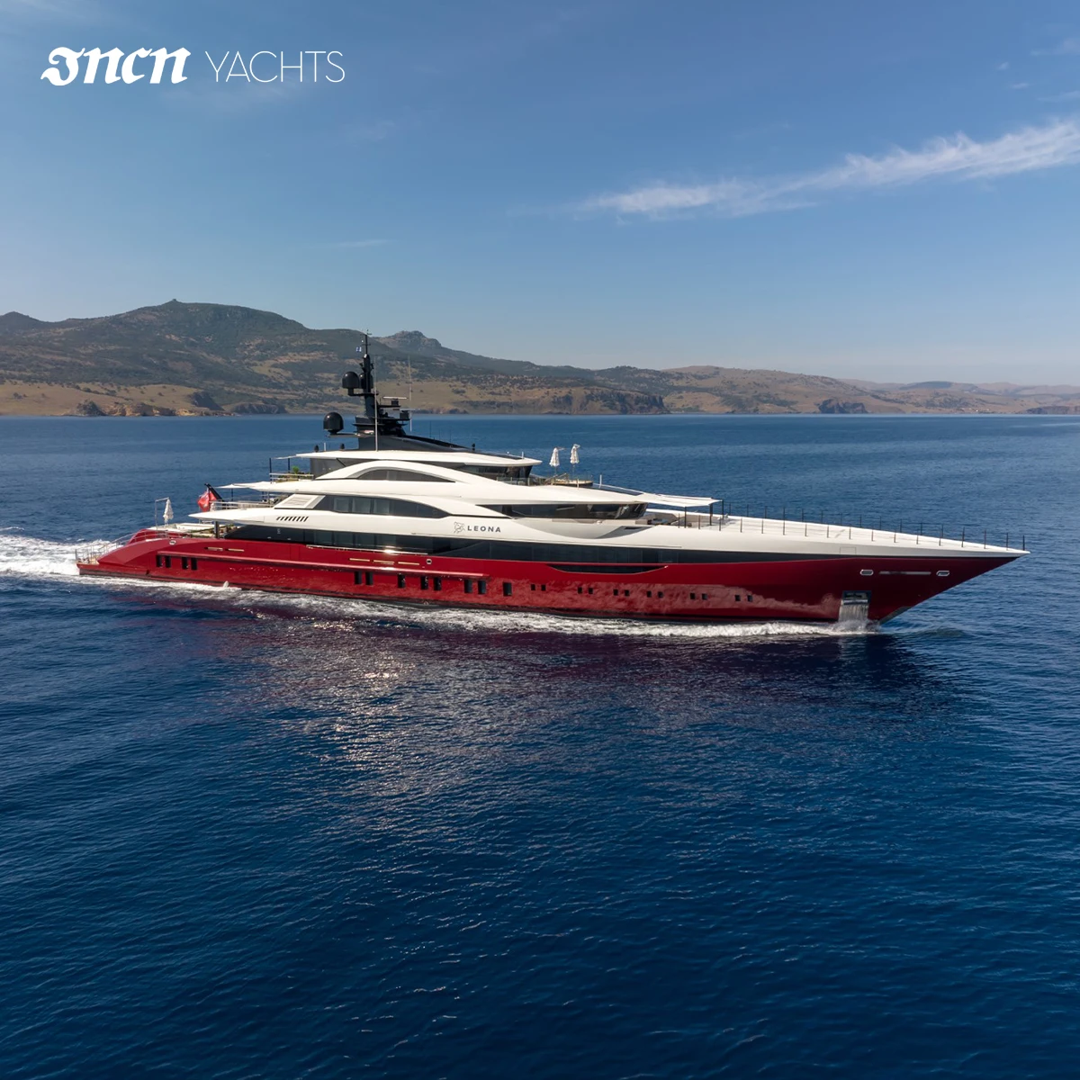 JNCN Red New Design Large Luxury Boat Cabin Boats Yacht 262ft Mega