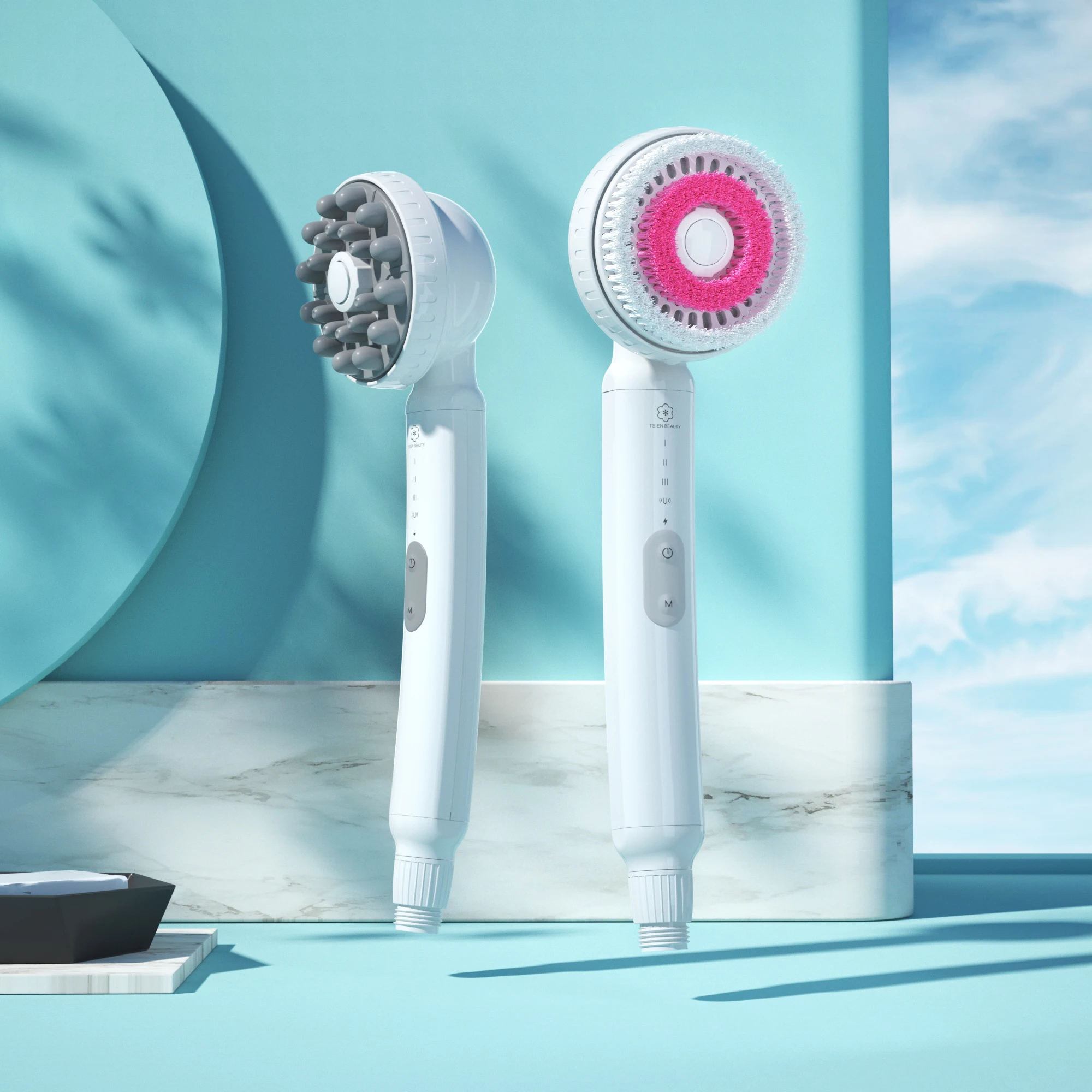 Multi-function Exfoliation Massage Shower Clean Brush Electric Hand Held Body Scrub Brush