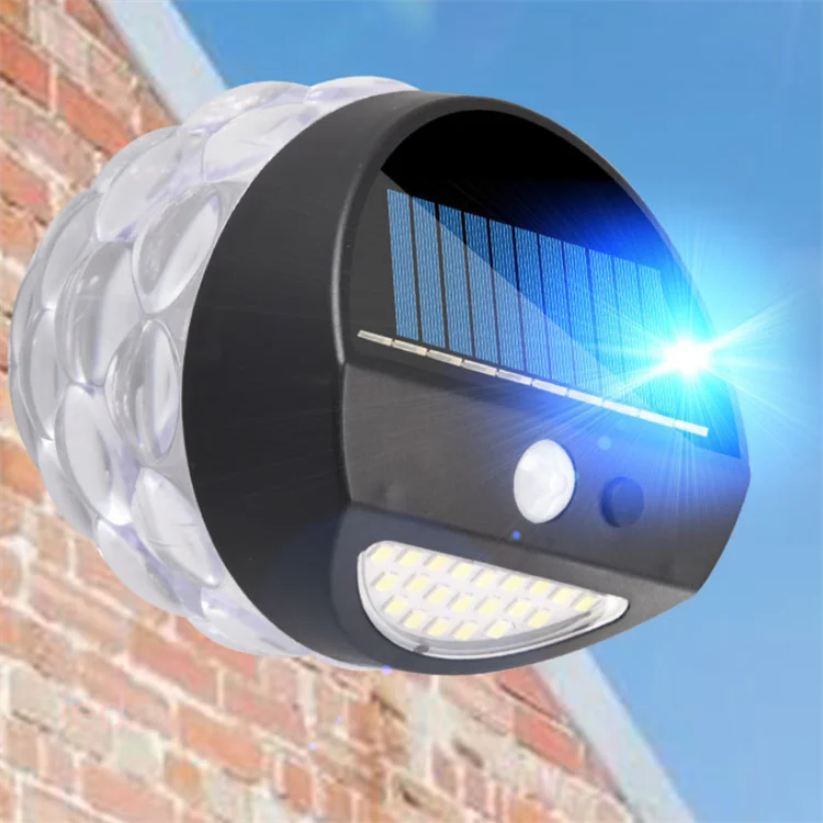 Outdoor Wall Light Solar Flame Jumping Lights Waterproof Dark Sensor Auto on Daytime Off for Garden Pathway Patio Yard Villa