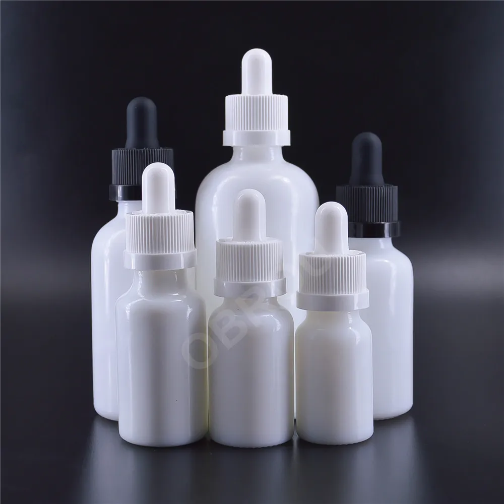 Cosmetic glass serum dropper bottle 10ml 15ml 20 ml 30 ml 50 ml luxury white cuticle aroma essential oil bottle