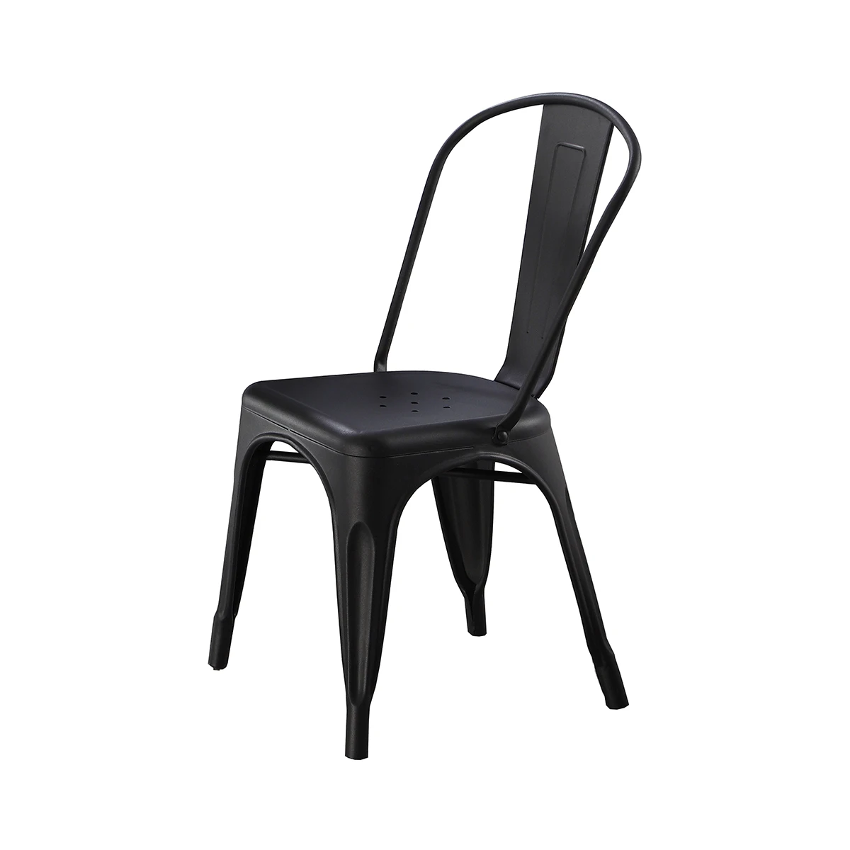 industrial black metal frame furniture stainless steel top dining table set