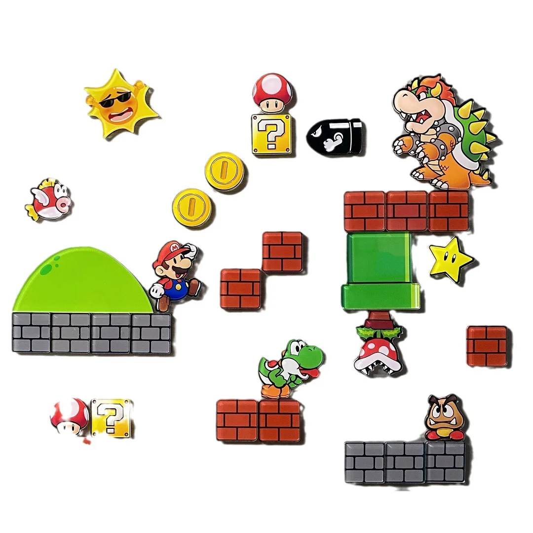 Japan Super Mario Fridge Magnet Sets Cheapest Acrylic Cartoon Magnets Malaysia Korea Popular Mario Fridge Magnets