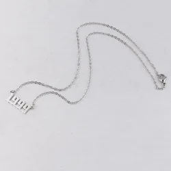 New Charm Customize Gold Plated Stainless Steel Pendant Number 1999 Year Necklace Choker Chain Pendant Necklace For Woman