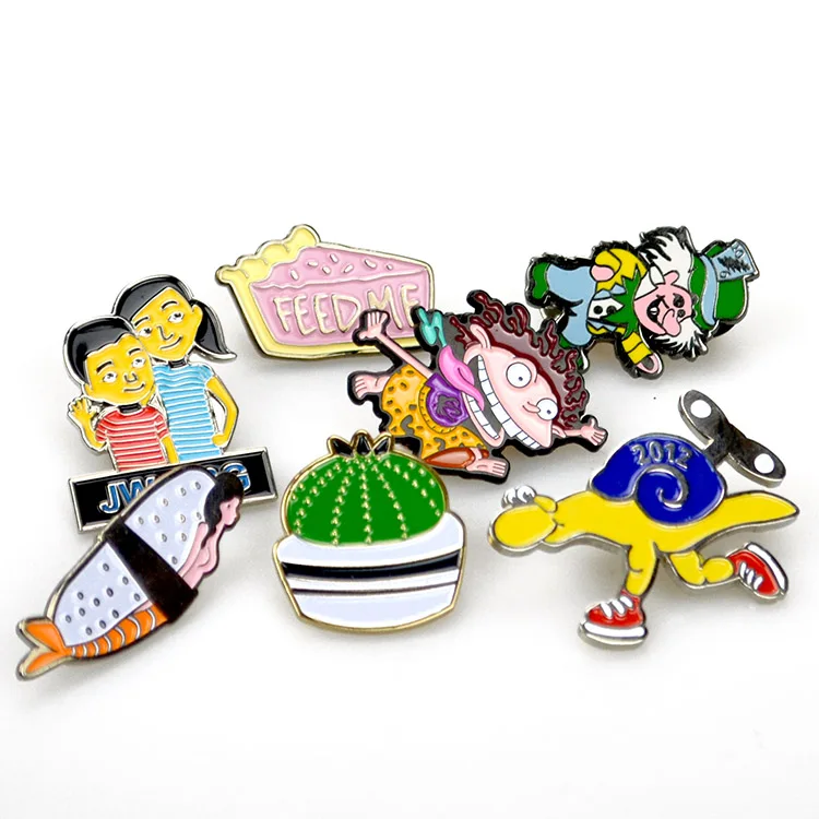 Supplier Wholesale popular anime cartoon lapel hat pin custom hard soft enamel metal pins