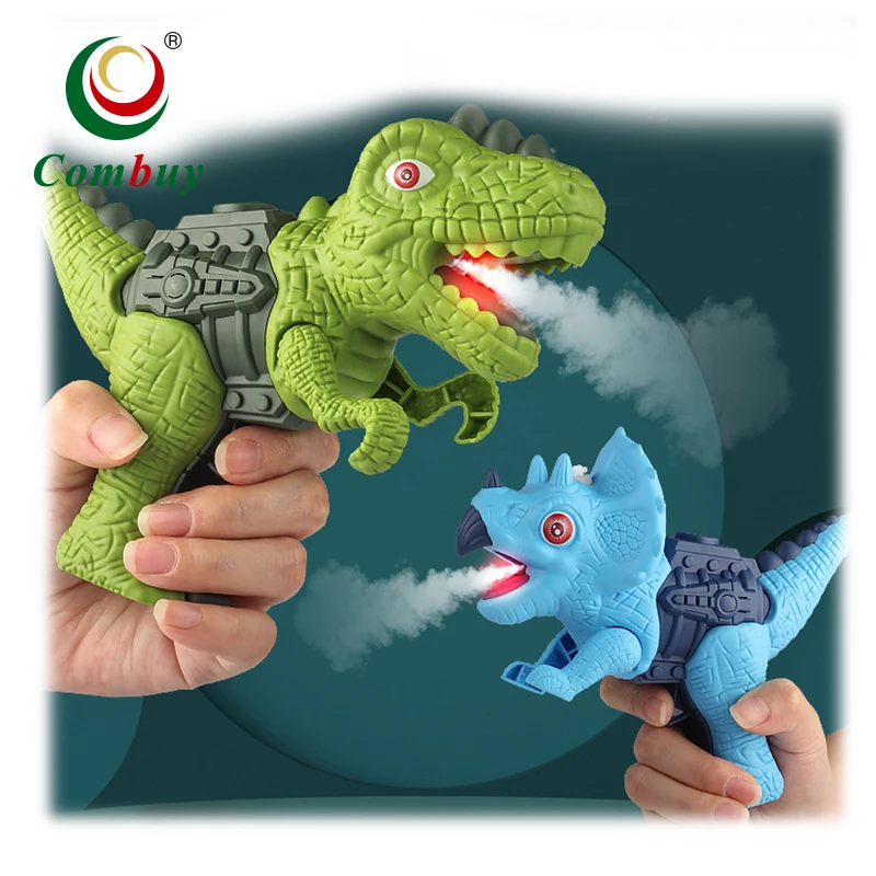 Light sound dinosaur plastic spray smoke kids toy gun kids