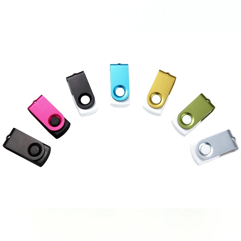 Custom Logo Promotional Gift Waterproof Metal Mini 2.0 Usb Flash Drive Swivel Stick 1 gb 2 Gb 4GB 8GB 16GB 32GB 64GB 128gb 256GB