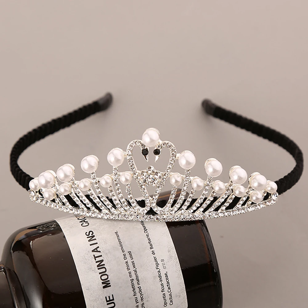 Fashion Children Hair Bands Crown Flower Girl Princess Dress Pearl Wedding Birthday Headdress Wholesale