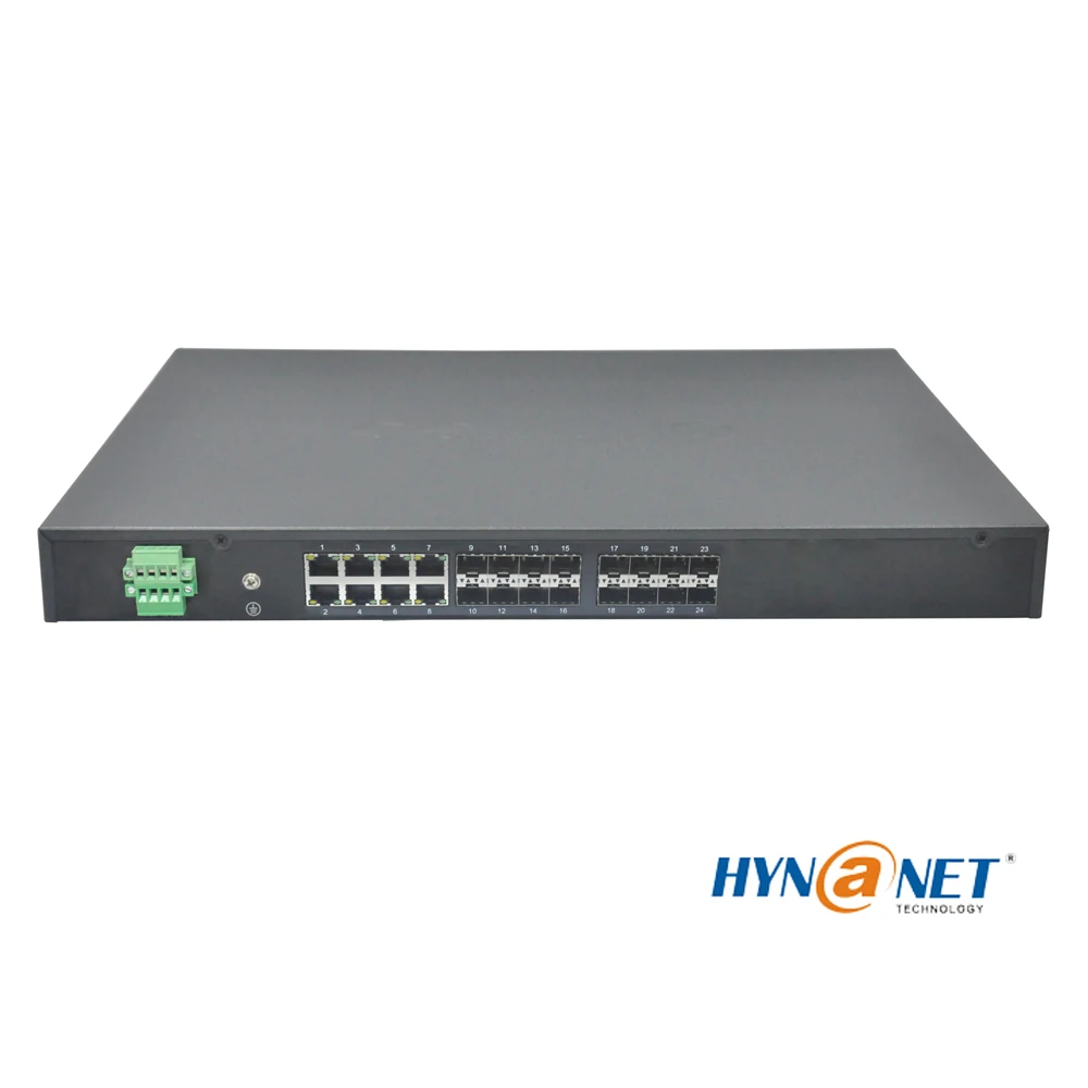 Rackmount Industrial 16xSFP fiber optic port + 8xRJ45 ports Layer2 managed network switch