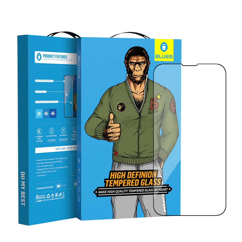 Blueo 2021 Ultra Thin Wholesale 9H 2.5D Phone Screen Protector Tempered Glass For iPhone 13 mini/13/13pro/13 pro max