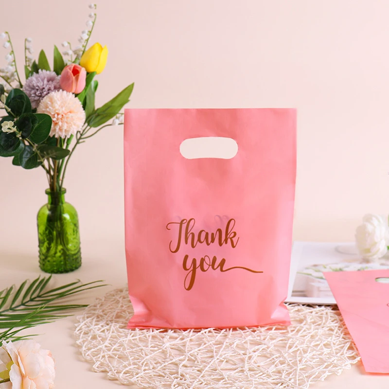 Custom Logo Die Cut EVA CPE Material Seal Bag Heat-Sealed Handle Plastic Shopping Bag Supermarket Promotion Food Secure Cartons