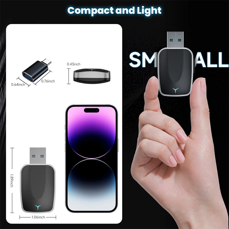 Mini Auto Pairing Usb Wireless Carplay Car Android Auto Adapter Carplay Wireless Adapter for Rcd 340