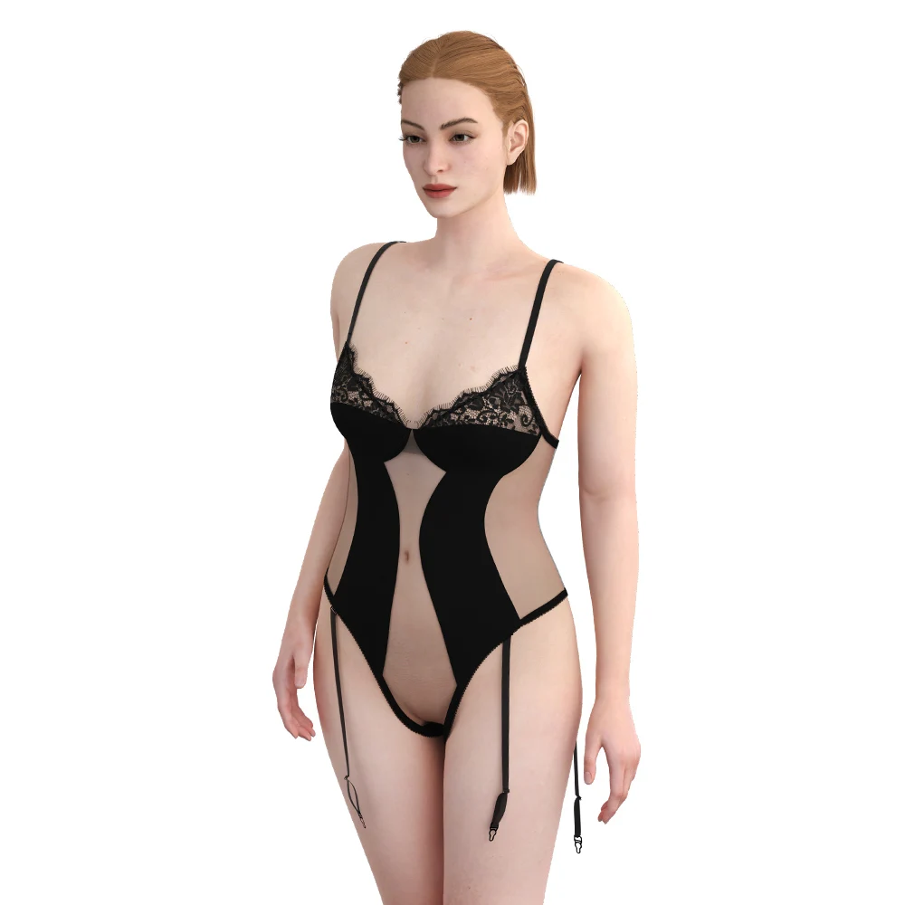 Factory Women Underwear See Through Embroidery Fashion Sexy Lace Manufacturer Jumpsuits Sexy Pajama Bodysuit Hot Lingerie