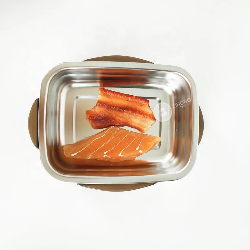 2022 New Custom metal bento box food container set pp lid stainless steel lunch box kids school