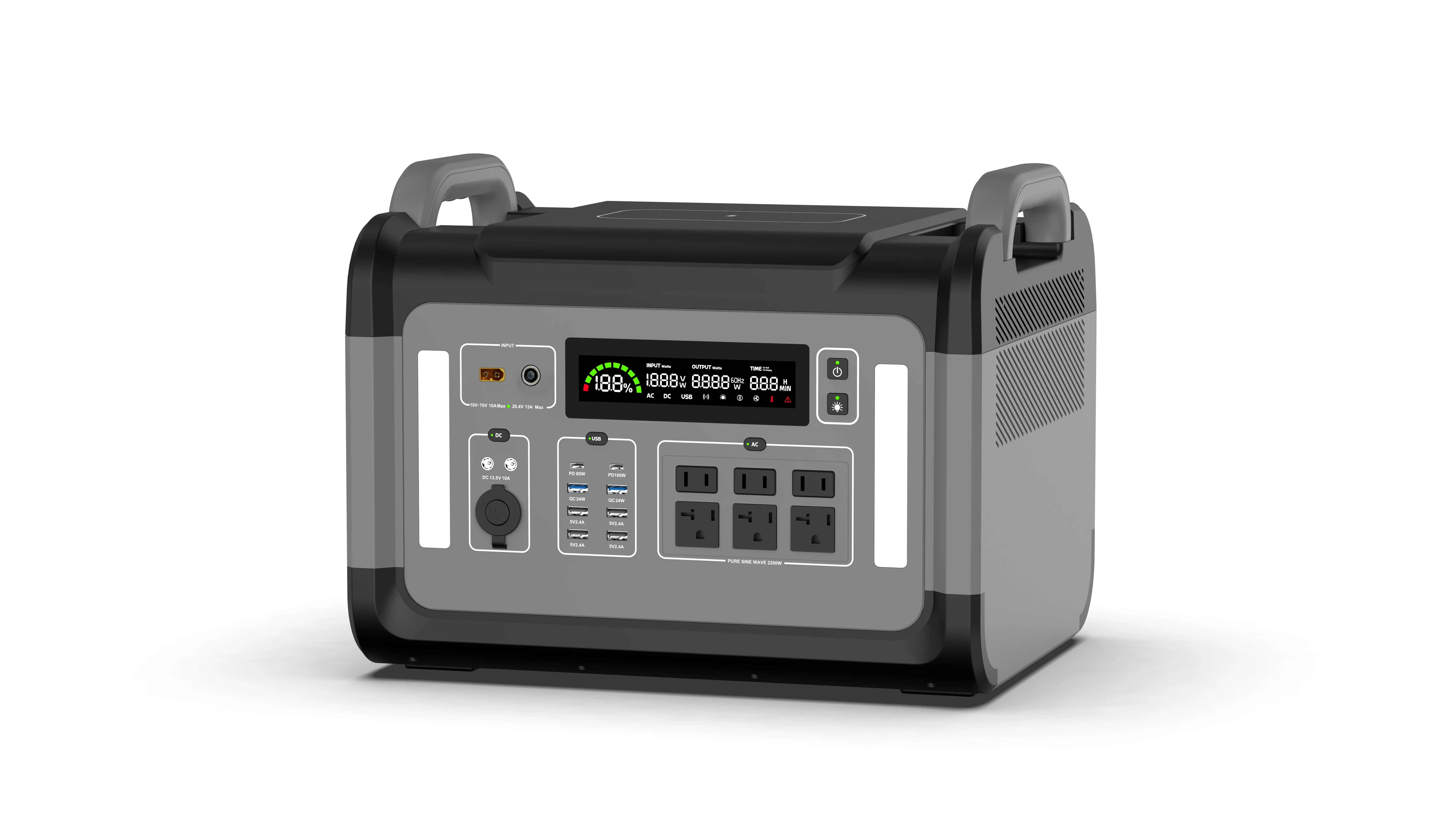 2400W 2160Wh Universal Socket Portable Power Station Circuit Board Solar Power Generator For House Portable Power Station