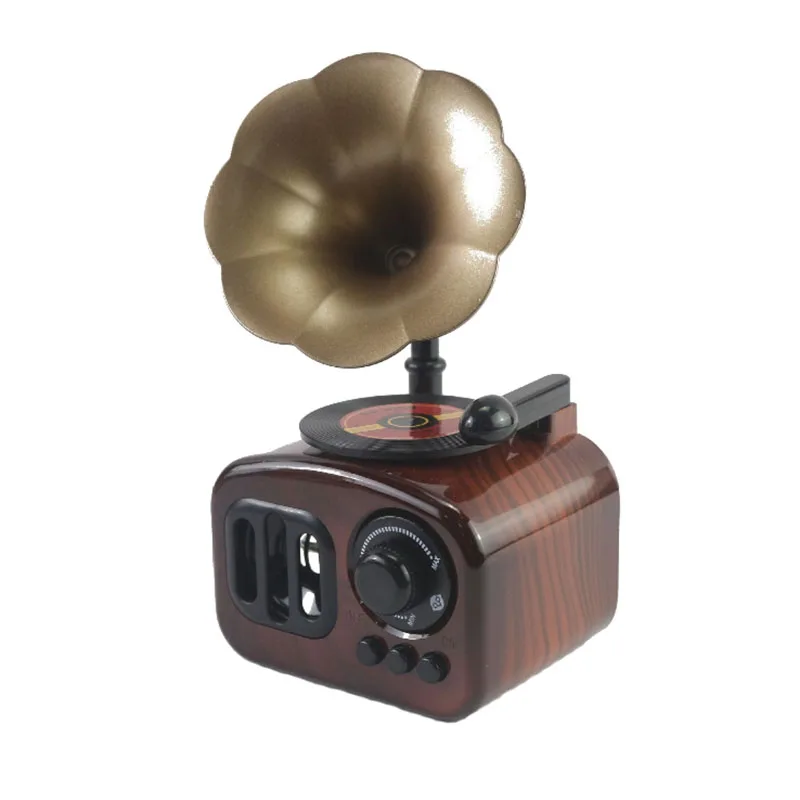 Retro Gramophone Music Box Wooden Gift Item Treat Kids Birthday Gift for Child Festival Party Supplies