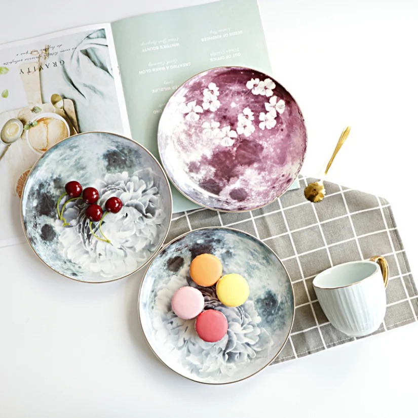 Japanese cherry blossom ceramic decorative grape wall plate