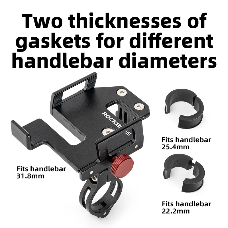 ROCKBROS Wholesale Bike Adjustable cell Motorcycle phone stand holder Universal Anti-Slip Aluminium Alloy Bike GPS Clip