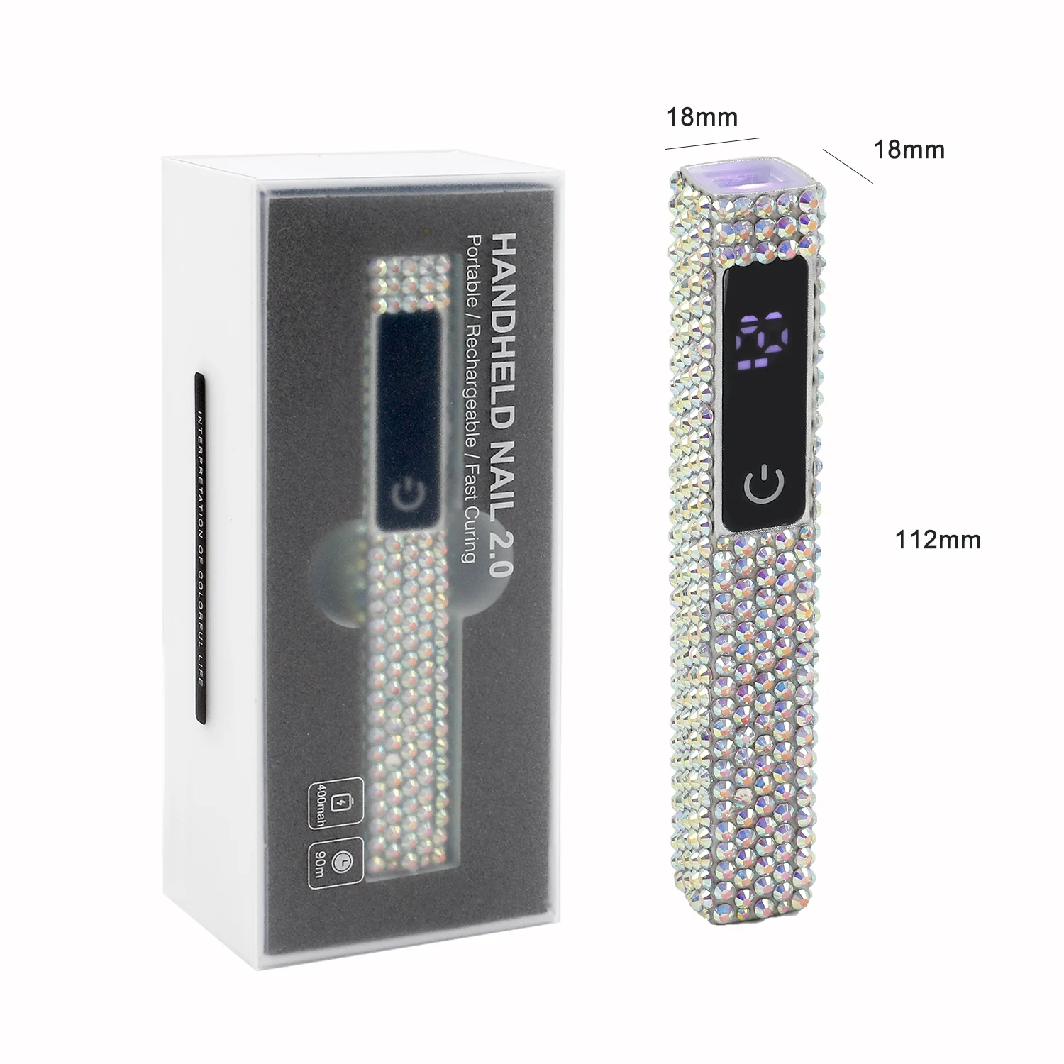 Handheld Diamonds Light LED Cordless Nail Dryer Lamp Portable USB Gel Curing Mini UV Nail Lamp