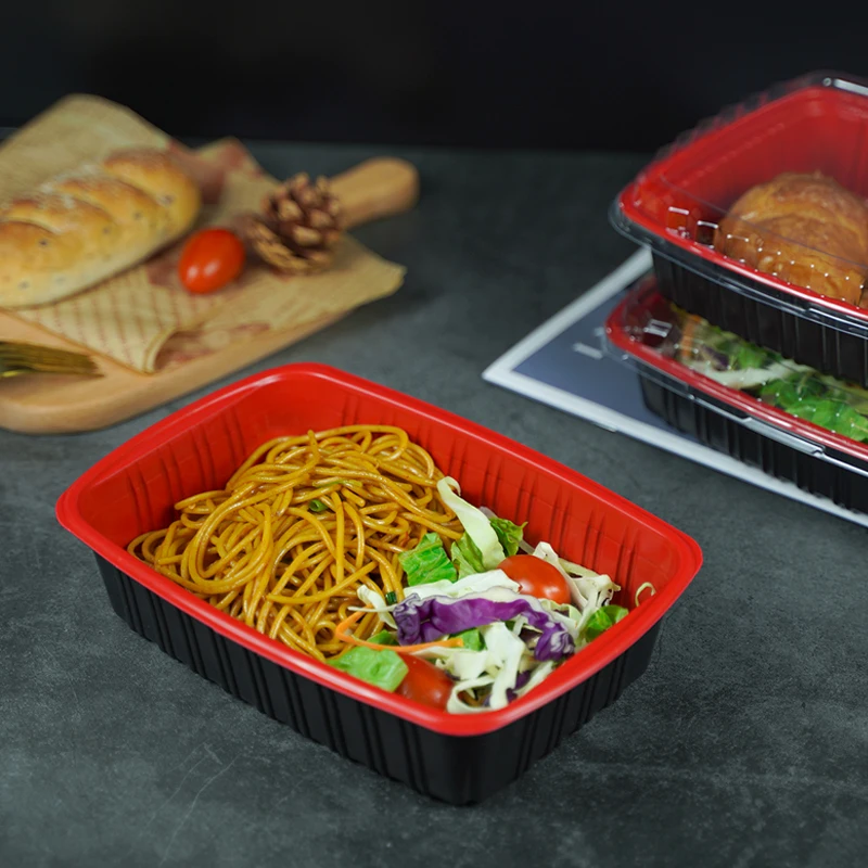 Rectangles disposable eco friendly PP 32oz meal container with ops box custom logo