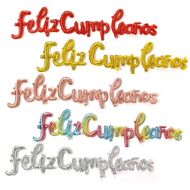 BONA Factory Direct Toys Happy birthday Set Spanish letter Birthday Balloon kit Party Decoration Balloon