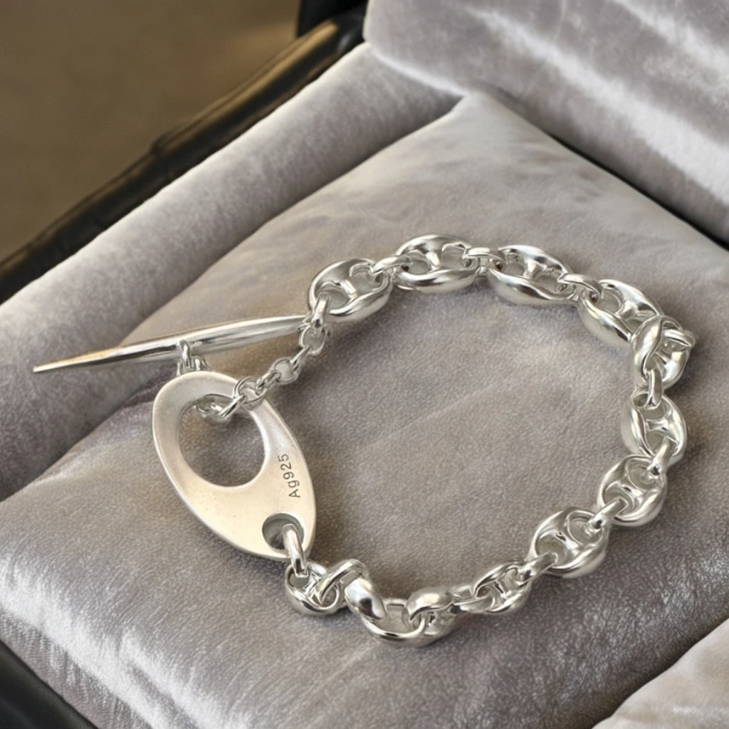 925 sterling silver pig nose macrame bracelet,design bracelets,bracelets for women