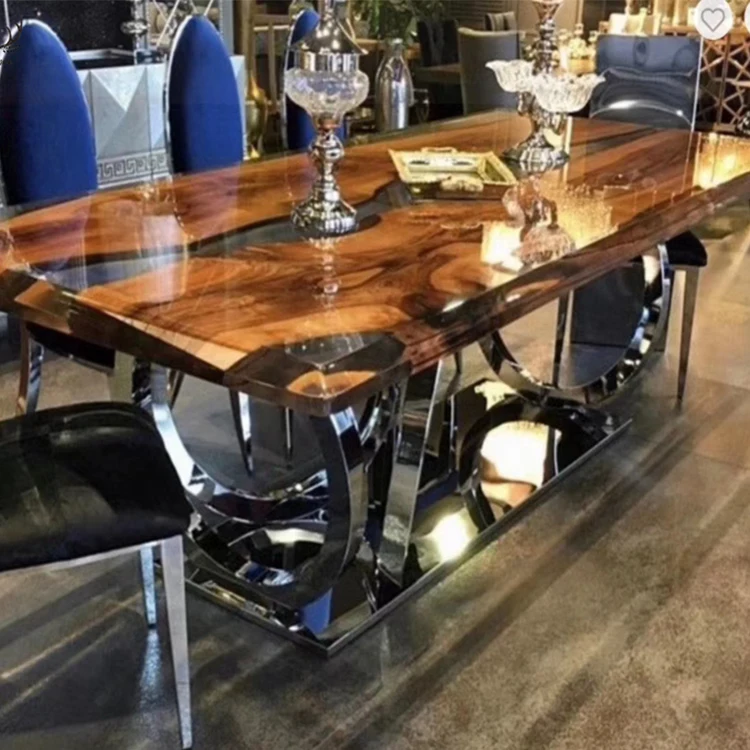 Unique design epoxy resin dining table kitchen living room use epoxy resin table