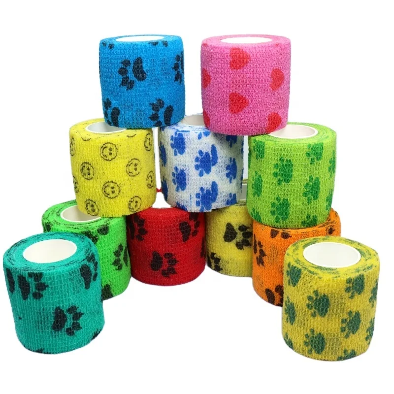 Natural Latex Nonwoven Pet Grooming Cohesive Bandage