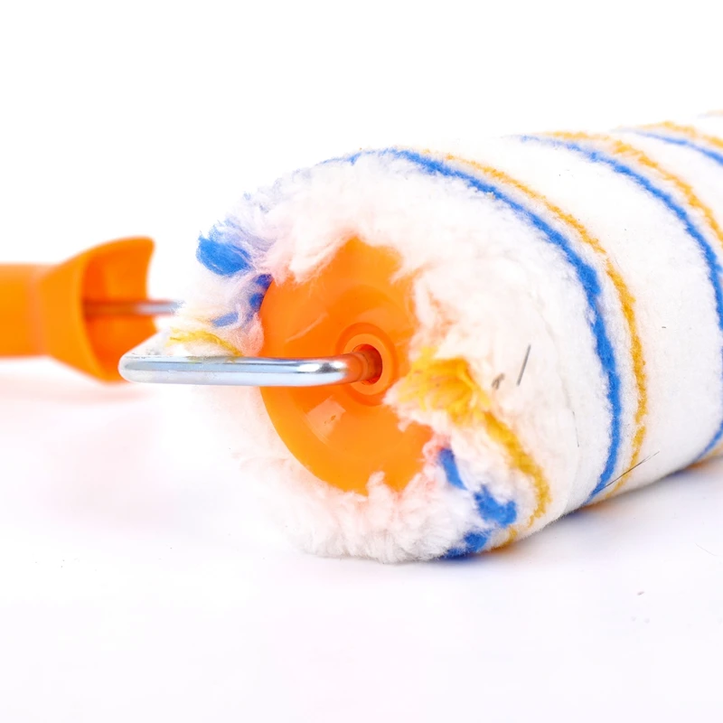wholesale professional paint roller blue and yellow stripe with orange handle