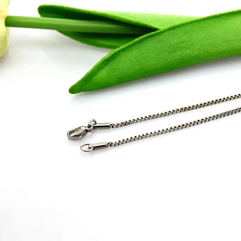 In Stock 1.6mm x 60cm Short Box Chain Necklace 24 Inch length Stainless Steel Necklace DIY Jewelry Making