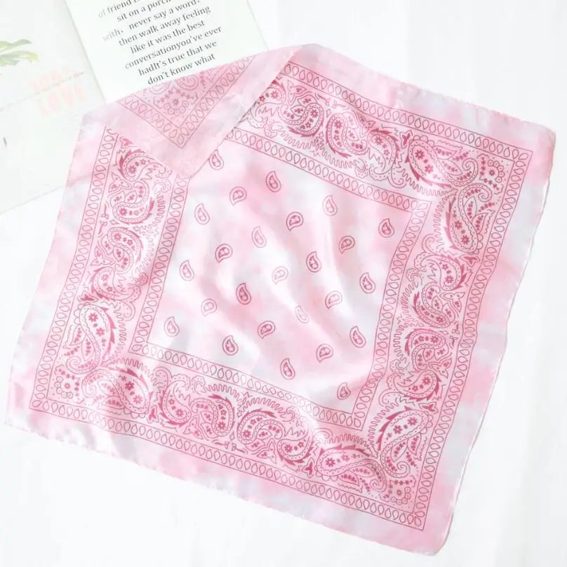 Квадратный шарф с принтом пейсли для женщин и девушек, Шелковый Атласный шейный платок с принтом, шейный платок 58x58 см, летний платок, 2021