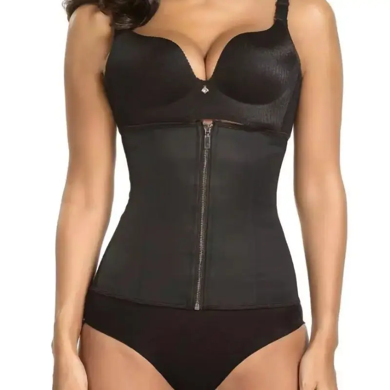 7 Steel Boned Underbust Slimming Waist Shapers Zip & Hook Slimming Sheath Latex Girdles Corset Plus Size