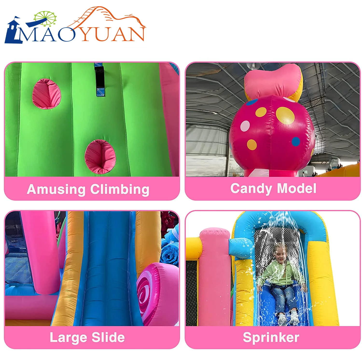 Лидер продаж 2021, голубые и розовые конфеты, надувная горка с бассейном для детей