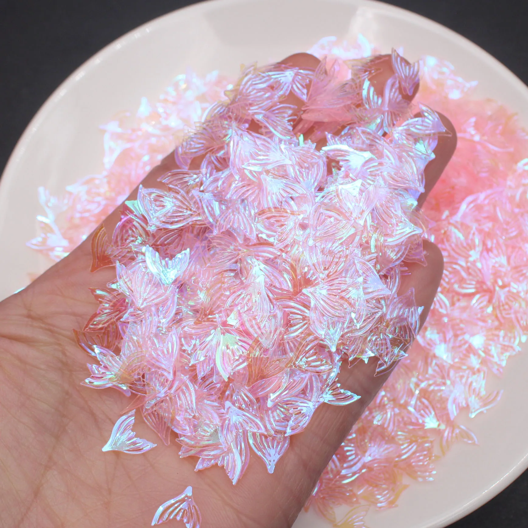500g Wholesale 1CM Colorful Transparent Mermaid Tail Sequins Decoration Sequins Paillettes for DIY Arts Crafts