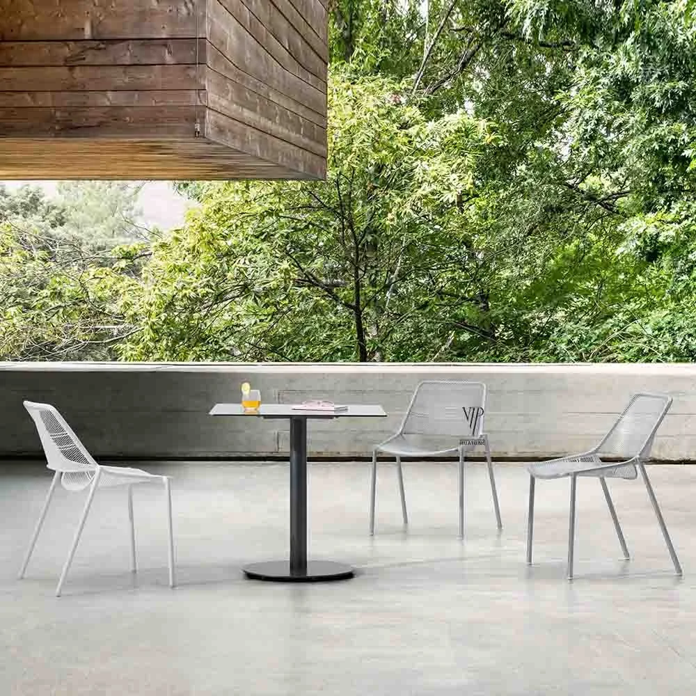 Набор алюминиевых металлических столов для улицы, 3 шт., столы для кафе, ресторанов и сетчатые железные стулья