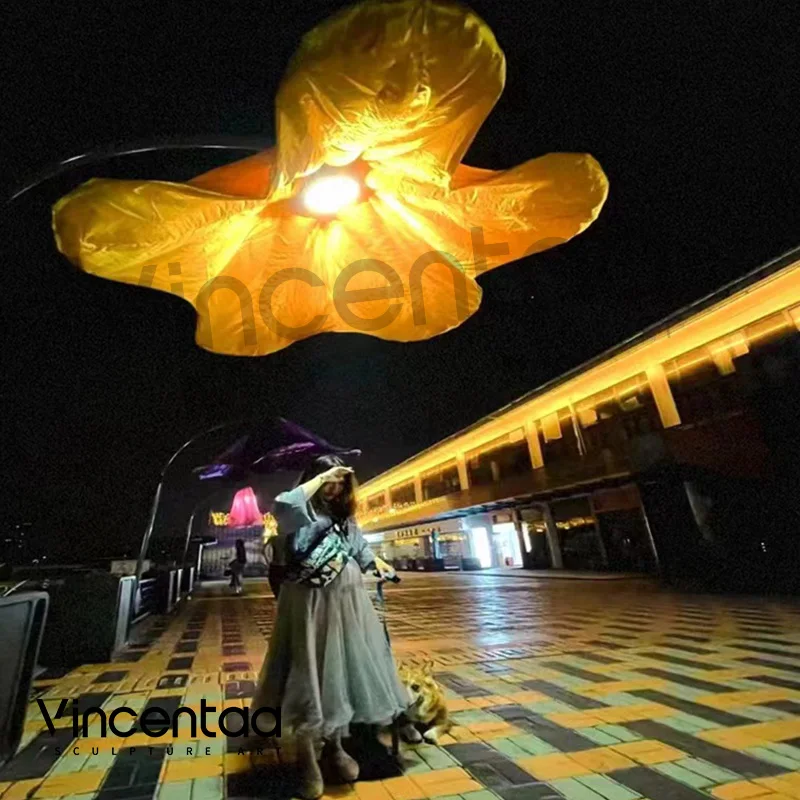 Vincentaa Pop Art Air-mode Induction Flower Automatic Opening And Closing Flower Sculpture Outdoor Modern Art Sculpture