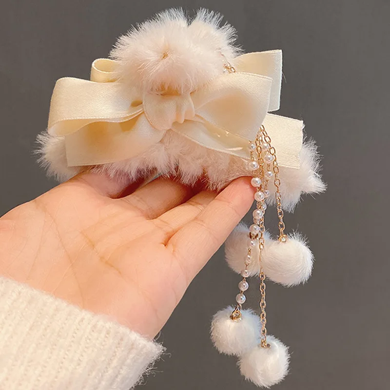 Hair Claw Style Sweet Butterfly Large Grabber Hairpin Satin Crystal Hair Clip for Women Fashion Jewelry Accessories