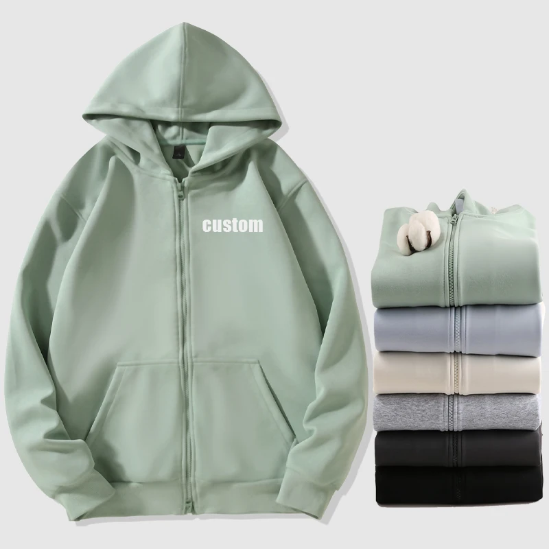 high quality manufacturers wholesale drop shoulder luxury heavy weight french terry oversized 345gsm men clothing zip up hoodie