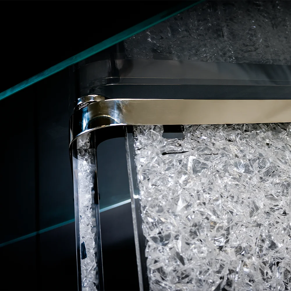 Acrylic Resin Modern Luxury Gold Metal Tempered Glass Top Mirrored Mesas de Entrance Entry Entryway Hallway Table Console Tables