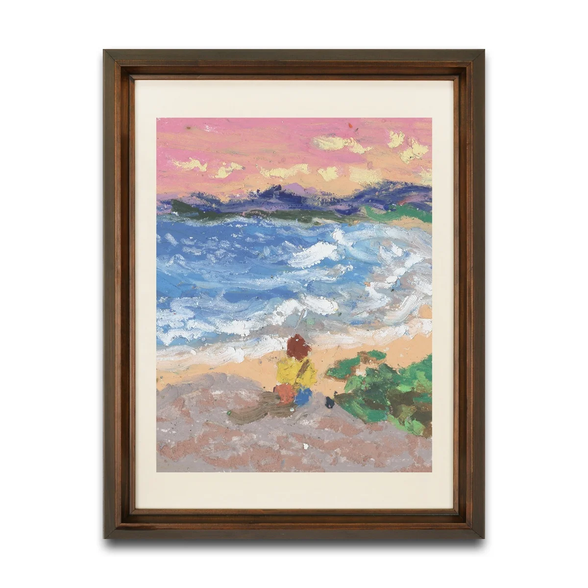 Peace Blue Ocean Oil Painting Texture Wall Art Abstract Seascape Framed Canvas Art Print for Coastal Room