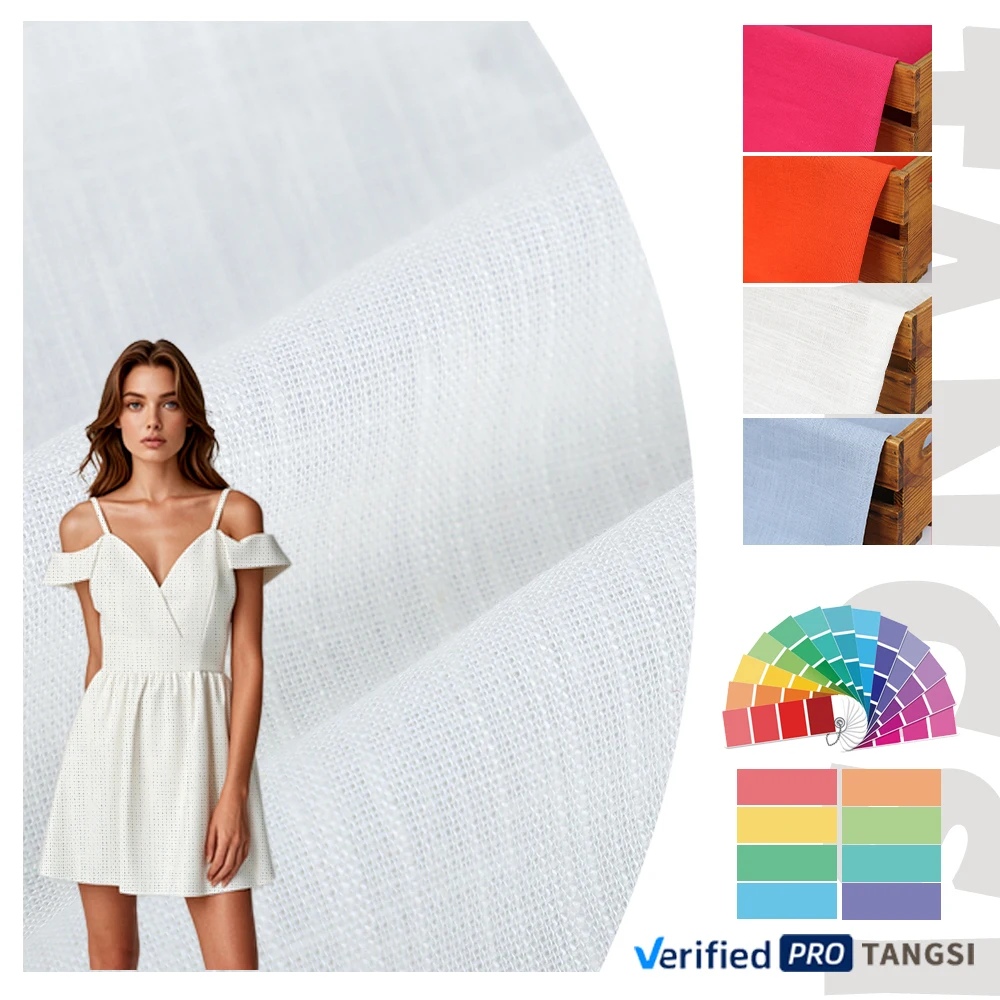 Hot Sale 25% Linen 70% polyester 5%Rayon Fabric with Slub  for Clothing and Dress Garment Linen Rayon Fabric