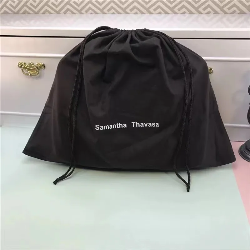 Reusable Black 100% Cotton Canvas Dust Bag Custom Printed Muslin Drawstring Bag Laundry Bag