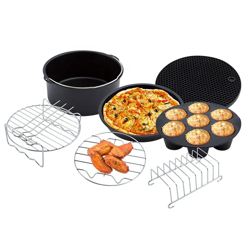 Air Fryer Accessories 8 Inch 7 Piece Set For Gowise Phillips Cozyna And Secura Airfryer