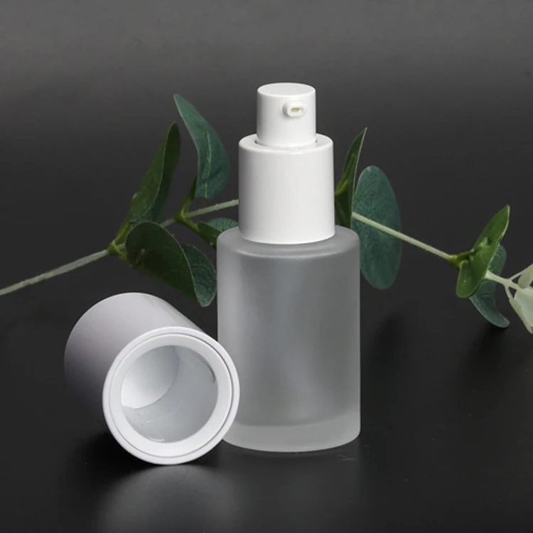 wholesale white cosmetic pump bottle glass serum pump bottle 2 oz  4 oz  10 ml  20 ml  30 ml  50 ml  60 ml  100 ml