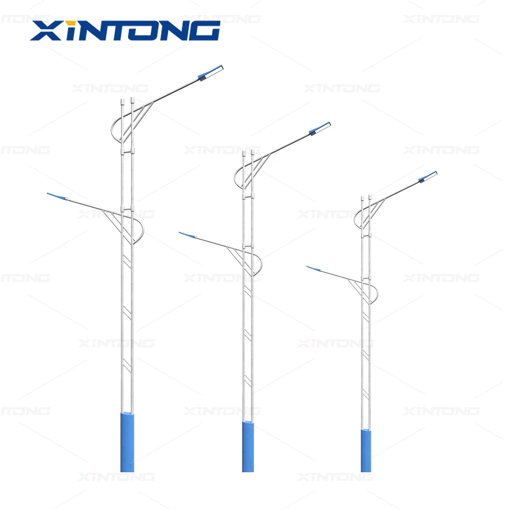 XINTONG Outdoor LED Street Lamp Post Custom Design Hot Dip Galvanized Finish Pole