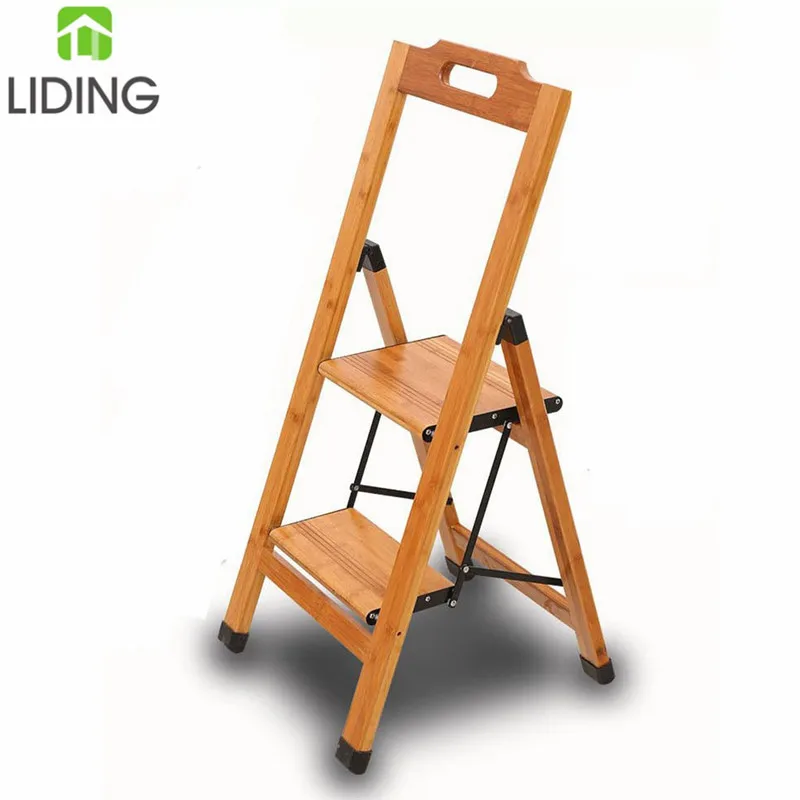 Bamboo Multifunction Ascend Small Ladder Stool Double Step Stool Bamboo Folding Ladder Stair Chair Household