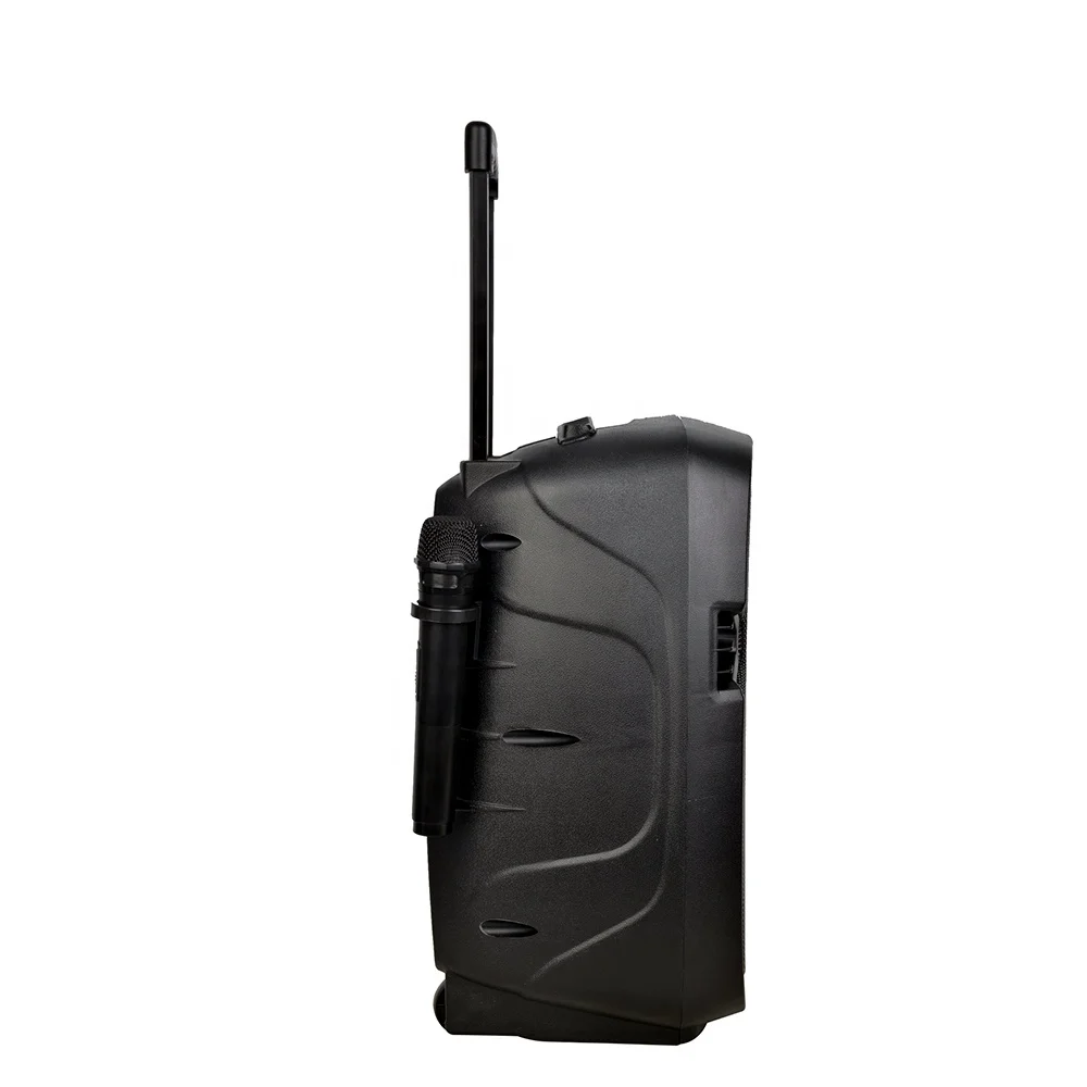 15inch  Wireless Microphone Spealer, Active pa Speaker System, Handle, Rechargeable Battery Multifunction Trolley Speakers